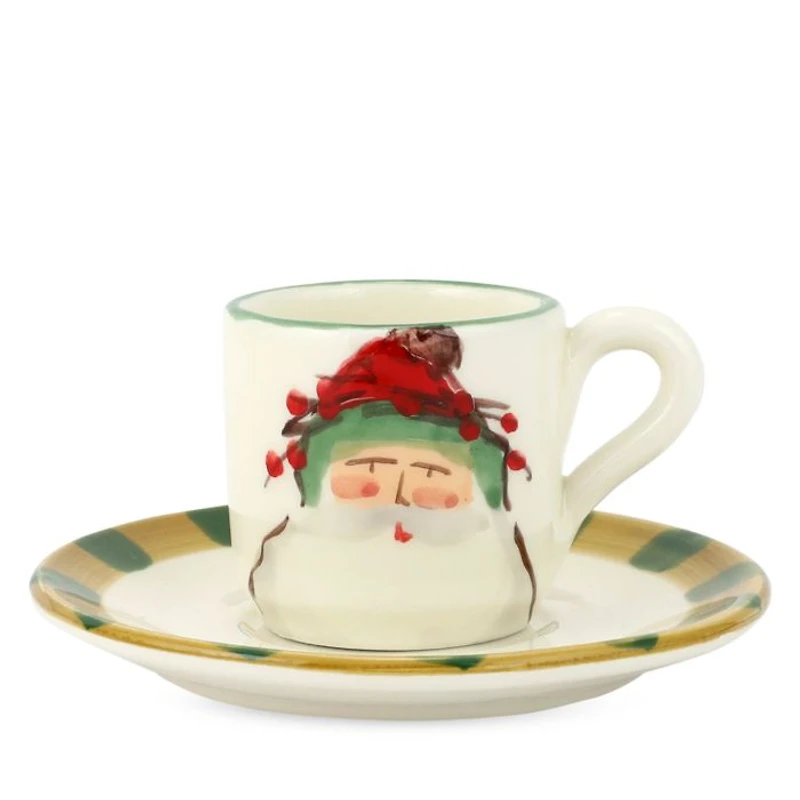 Old St. Nick Assorted Espresso Cups & Saucers, Set of 4