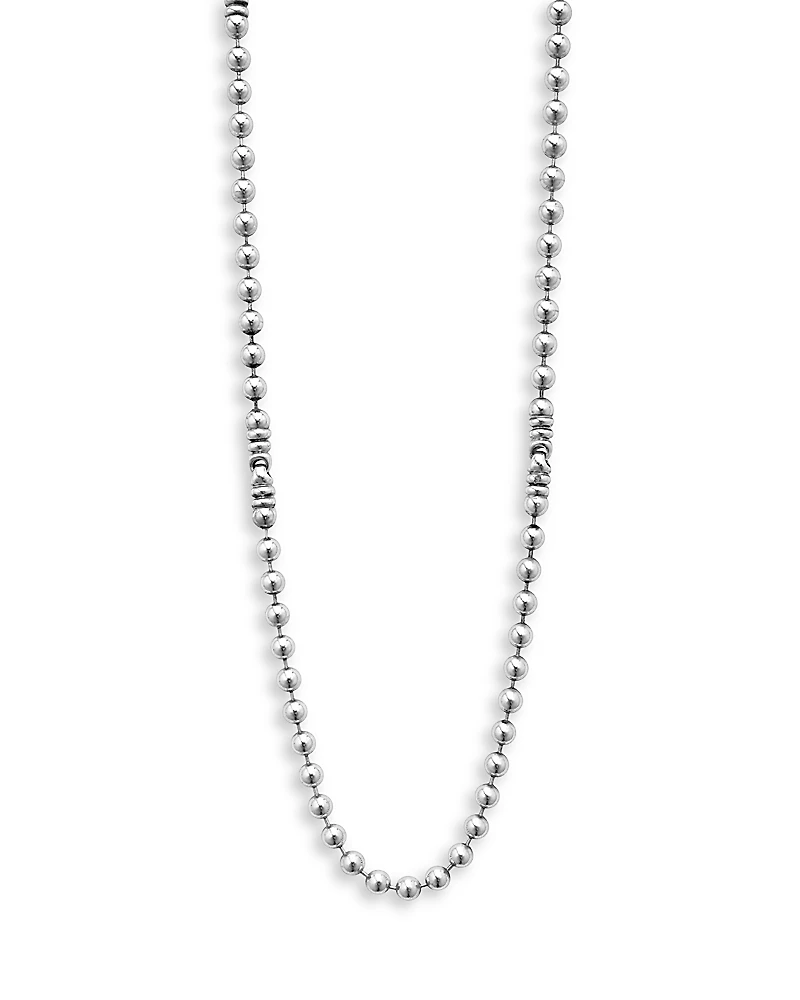 Lagos Men's 18K Yellow Gold & Sterling Silver Anthem Ball Chain Link Station Necklace