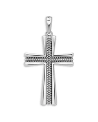 Men's 18K Yellow Gold & Sterling Silver Anthem Caviar Bead Cross Pendant