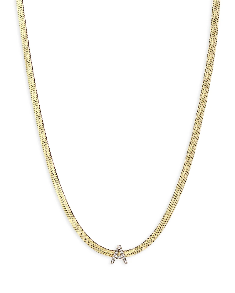 Ettika Initial Herringbone Chain Necklace