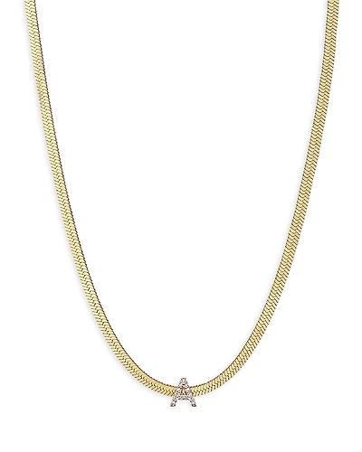 Ettika Initial Herringbone Chain Necklace