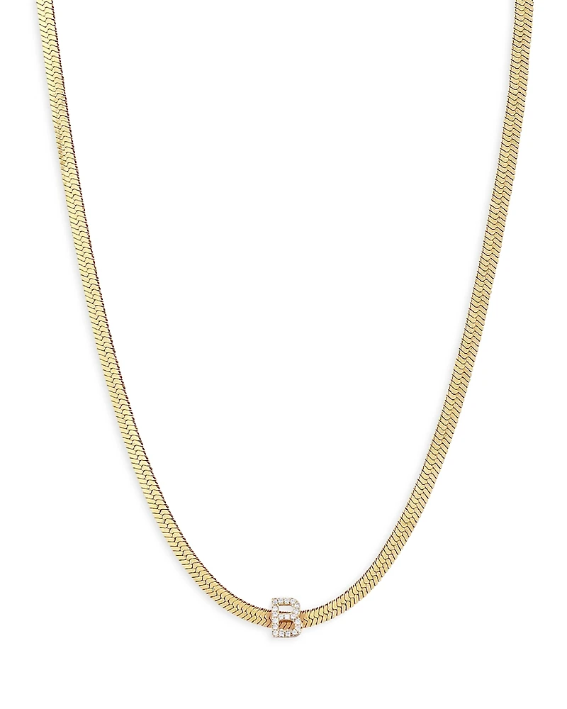 Ettika Initial Herringbone Chain Necklace