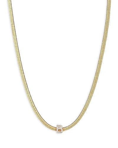 Ettika Initial Herringbone Chain Necklace