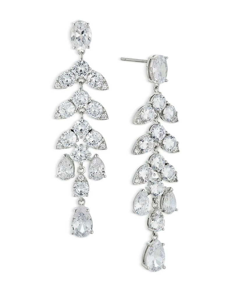 Chandelier Earrings in Rhodium Plated