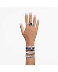 Matrix Marquise Cut Stack Ring Rhodium Plated