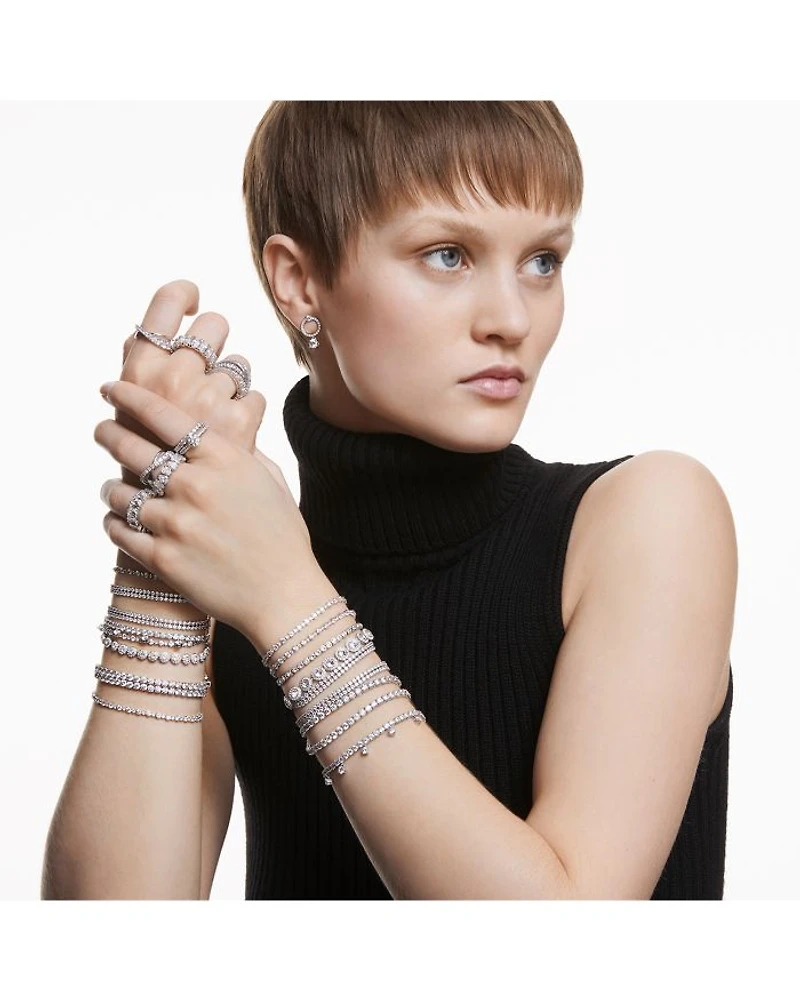 Matrix Rectangle Cut Ring Rhodium Plated