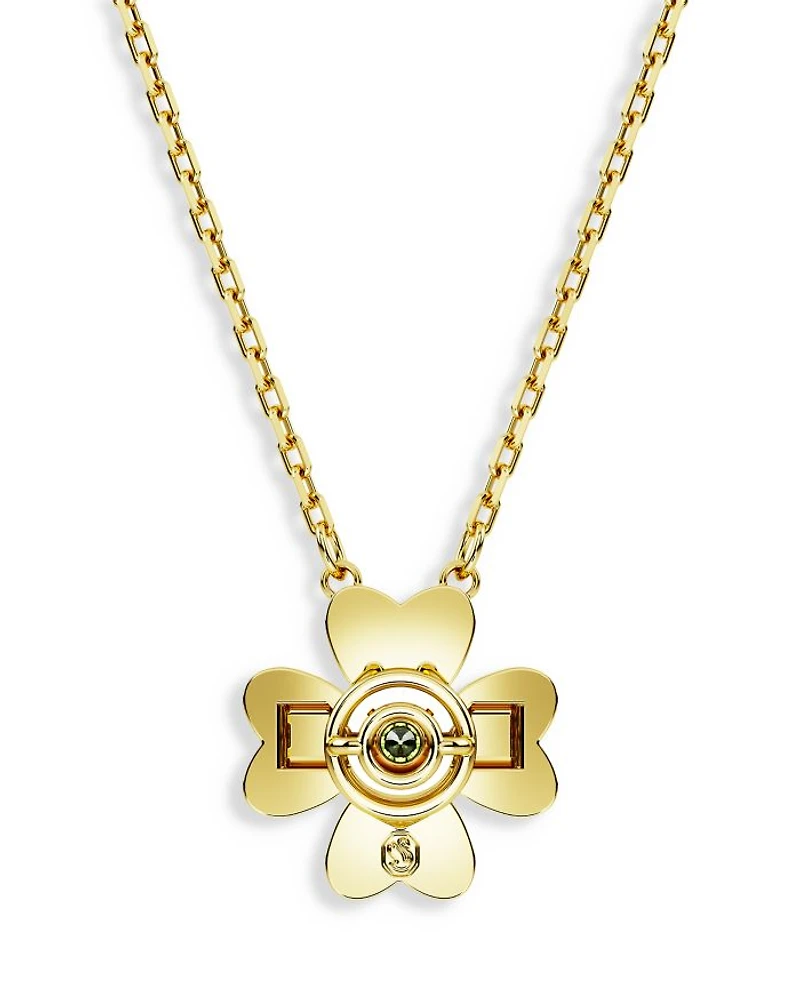 Idyllia Crystal Clover Pendant Necklace, 14.96-17.72"