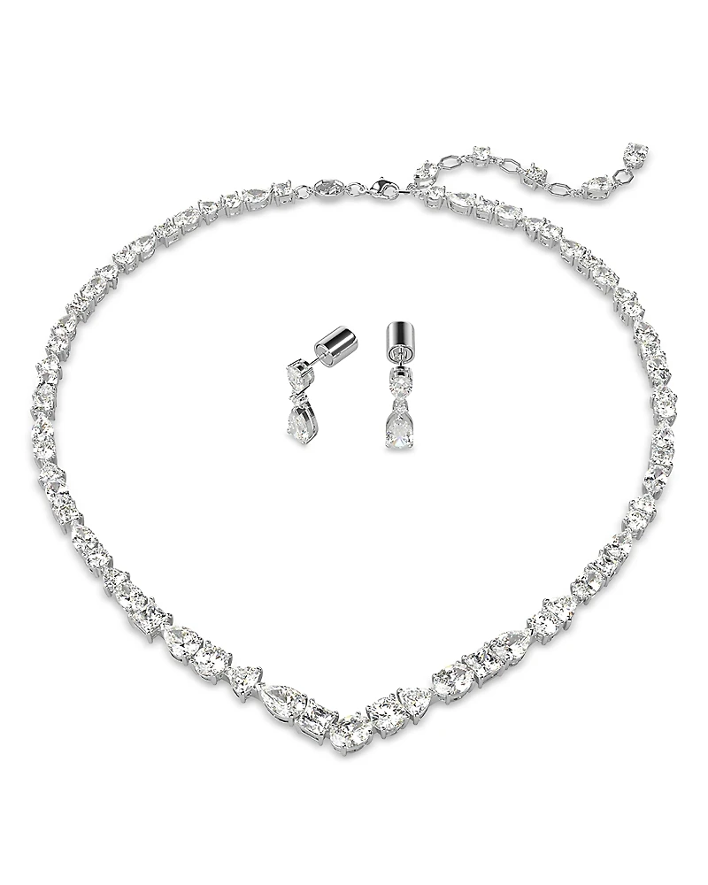 Swarovski Mesmera Mixed Cut Collar Necklace & Drop Earrings Set