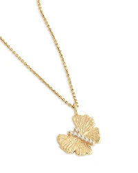 Pavé Butterfly Pendant Necklace in 18K Gold Plated