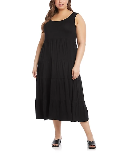 Karen Kane Plus Tiered Midi Dress