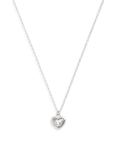 Stone Heart Pendant Necklace, 16-18"