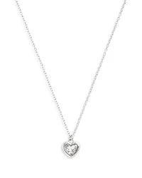 Stone Heart Pendant Necklace, 16-18"