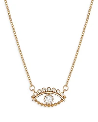 All Knowing Eye Crystal & 18k Gold Plated Necklace, 16" + 5" extender