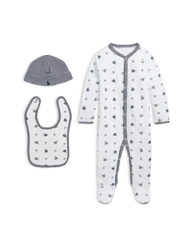 Boys' 3-Pc. Polo Bear Coverall Set - Baby