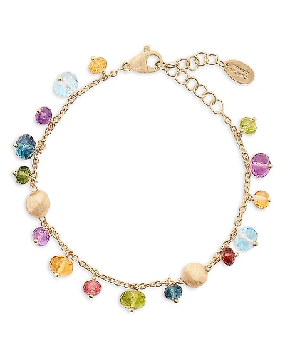 Marco Bicego 18K Yellow Gold Africa Multi Gemstone Dangle Link Bracelet