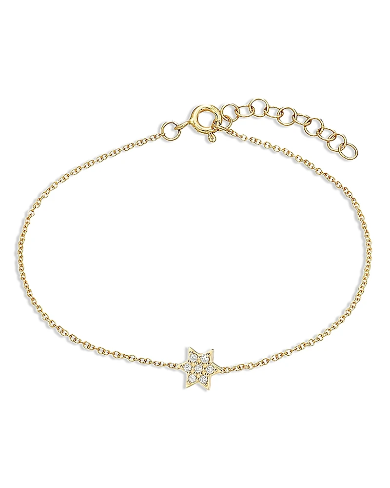 Zoe Lev 14K Yellow Gold Diamond Star of David Link Bracelet