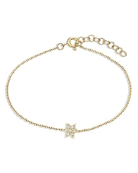 Zoe Lev 14K Yellow Gold Diamond Star of David Link Bracelet