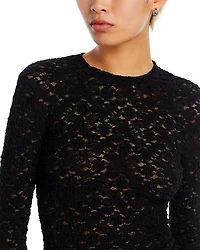 Puckered Lace Long Sleeve Top - Exclusive