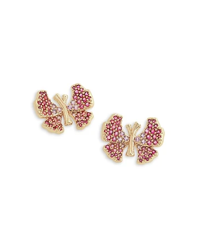 Butterfly Pavé Stud Earrings in 18K Gold Plated