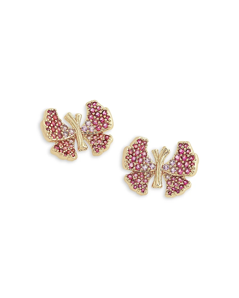 Anabel Aram Butterfly Pave Stud Earrings