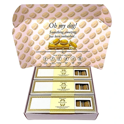Bonne et Filou Vanilla Gift Pack of Dog Macarons, 18 Count