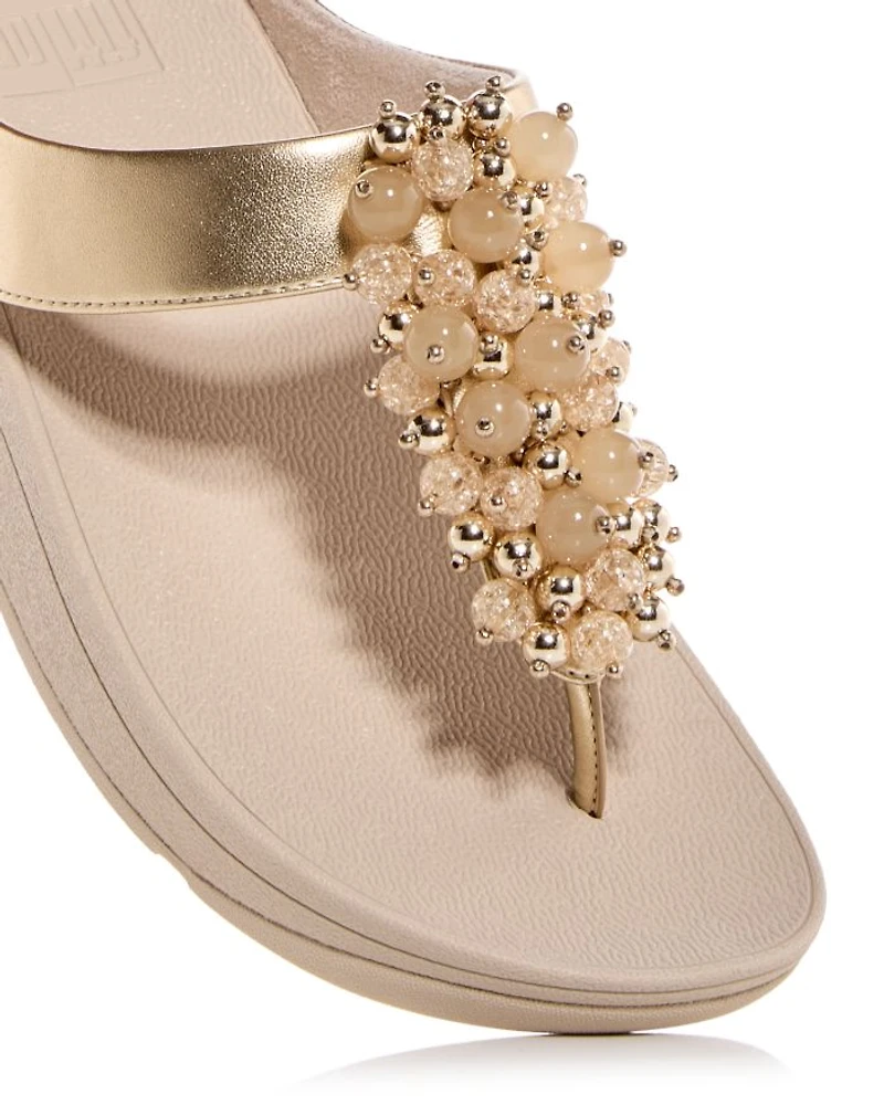 Women's Fino Embellished Wedge Thong Sandals
