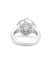 18K Yellow Gold & Sterling Silver Luna Black Tahitian Pearl & Diamond Halo Ring