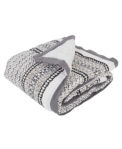 Malabar Baby Unisex Handmade Block-Printed Cotton Crib Quilt - Baby, Little Kid, Big Kid