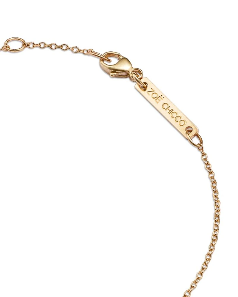 14K Yellow Gold Itty Bitty Symbols Star of David Disc Chain Bracelet