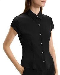 Silk Cap Sleeve Shirt