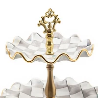 Sterling Check Three Tier Sweet Stand