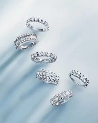 Diamond Baguette & Round Band in 14K White Gold, 2.15 tcw