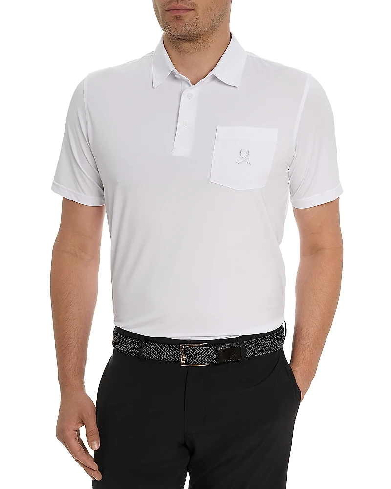 Robert Graham Pickleball Skull Classic Fit Performance Polo Shirt