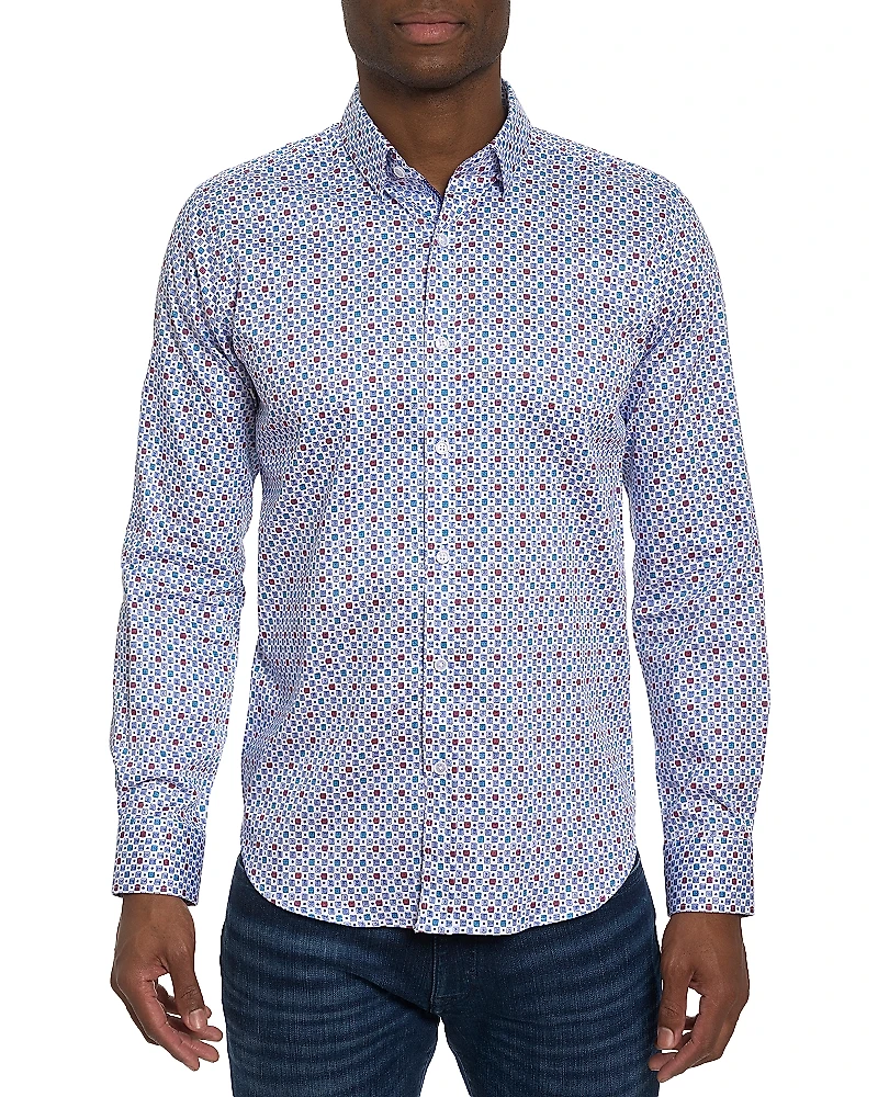 Robert Graham Favre Cotton Tailored Fit Button Down Shirt