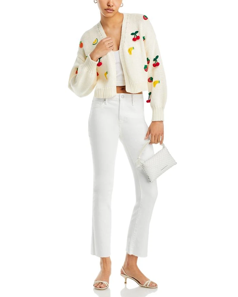 Cropped Flare Leg Jeans White - Exclusive