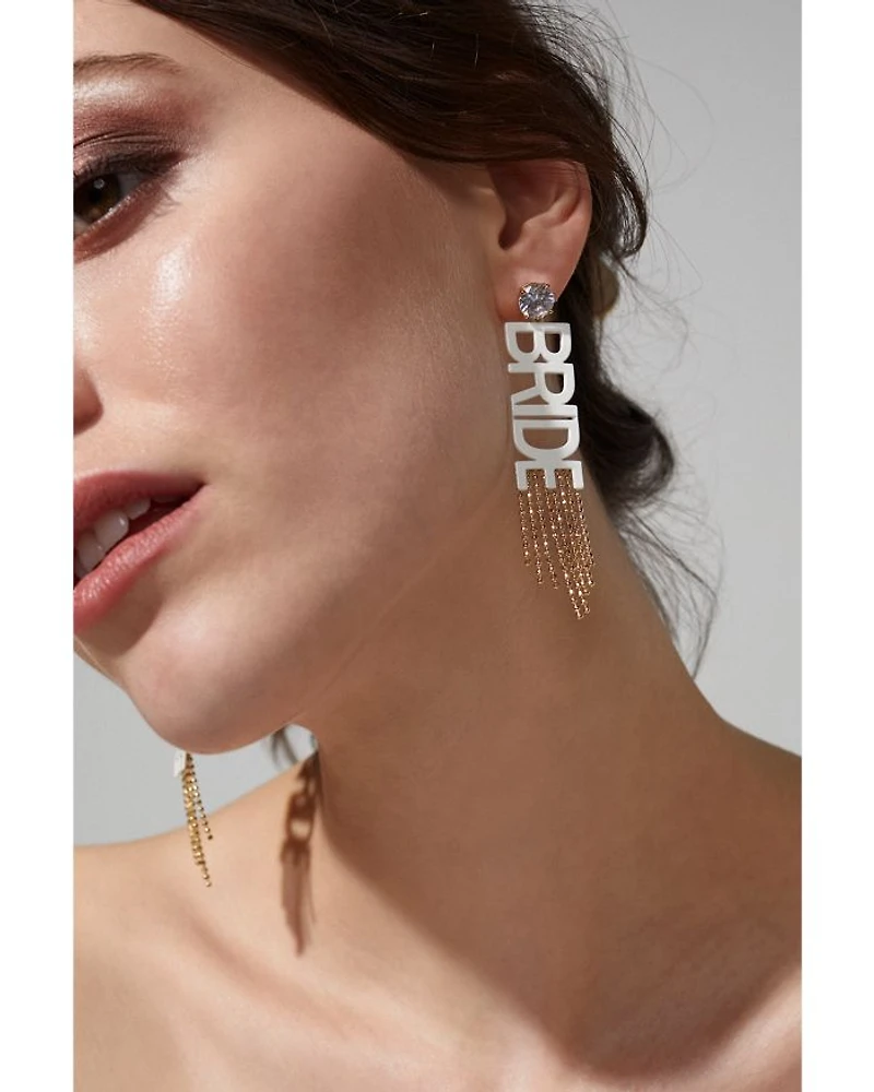 Bride Crystal Fringe Earrings
