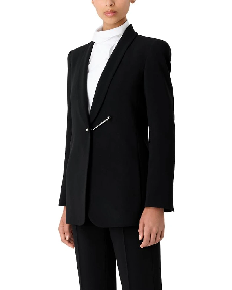 Bar Piercing Shawl Lapel Blazer