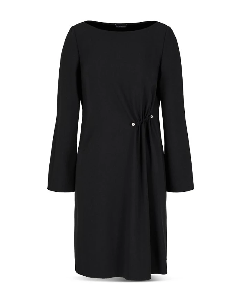 Hardware Embellished Long Sleeve Tunic Dress