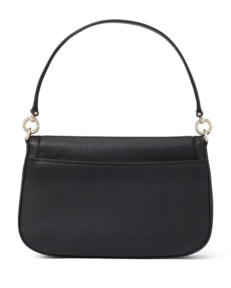 Hudson Pebbled Leather Flap Shoulder Bag