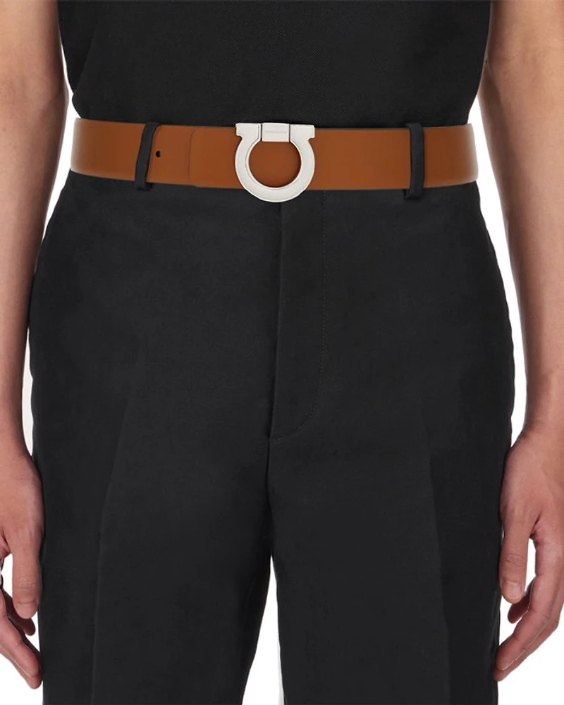 Men's Gancini Buckle Reversible Leather Belt