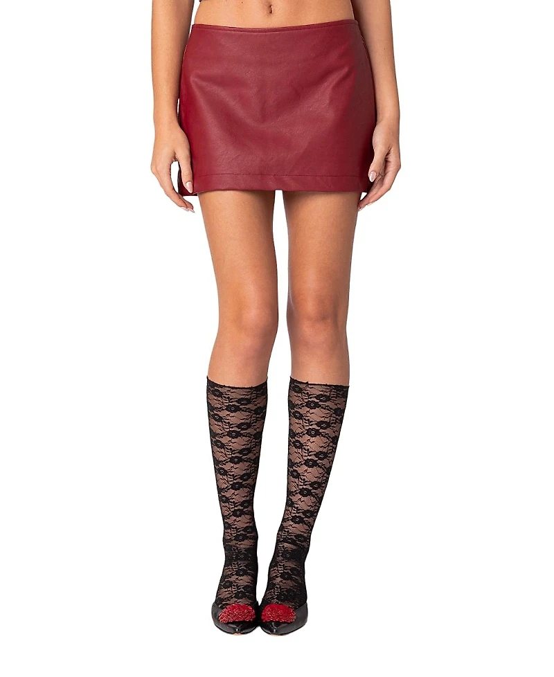 Edikted Aster Faux Leather Mini Skirt