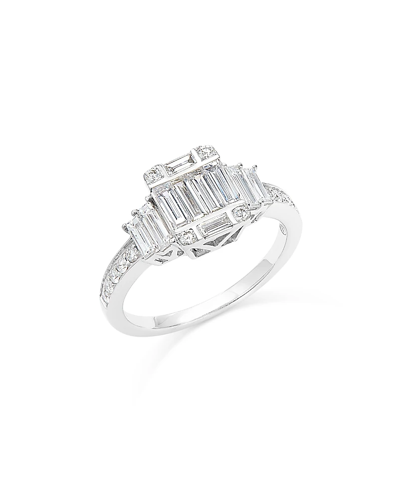 Bloomingdale's Fine Collection Diamond Baguette Cluster Ring