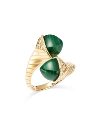 Bloomingdale's Fine Collection Malachite & Diamond Bypass Ring