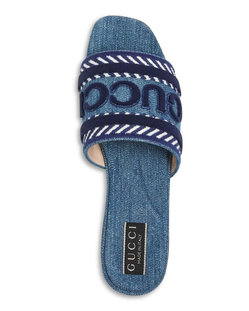 Women's Logo Denim Slide Sandals