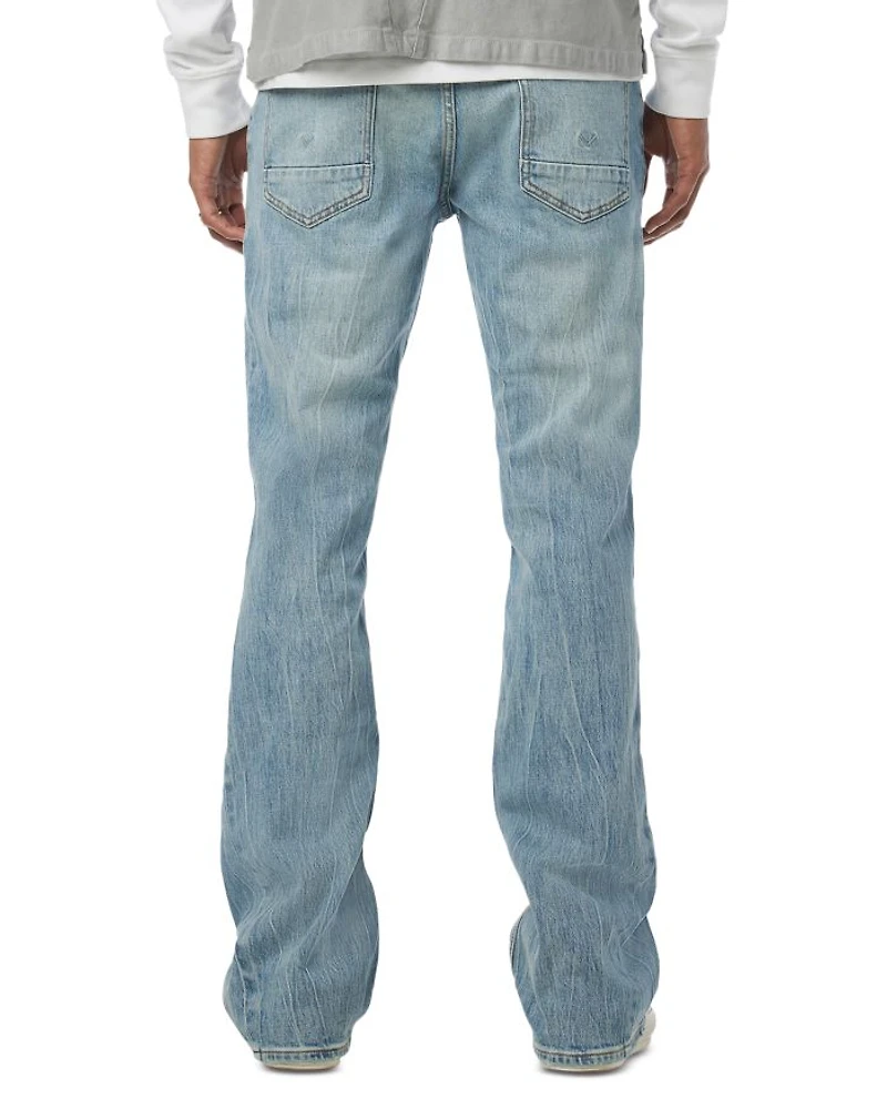 Walker Kick Flare Distressed Jeans Resort Blue