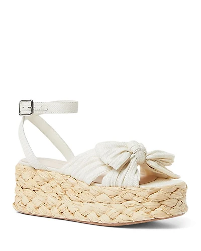 Knotted Strap Espadrille Platform Sandals
