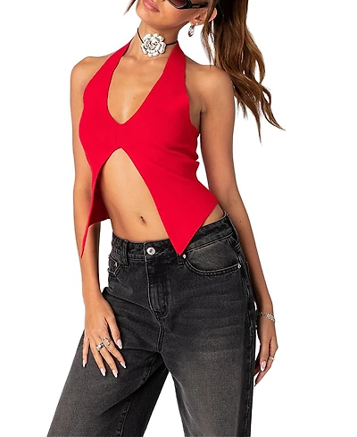 Edikted Sculpt Knitted Split Front Top