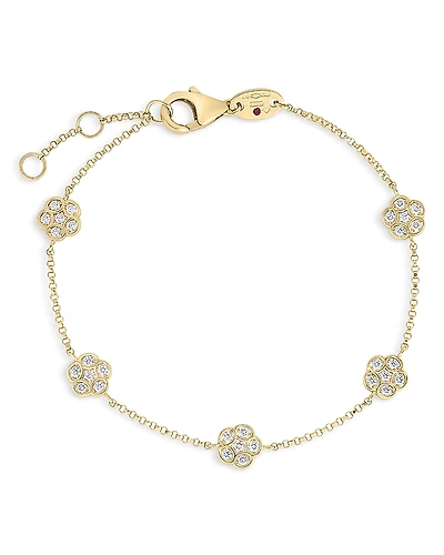 Roberto Coin 18K Yellow Gold Daisy Diamonds by the Inch Chain Bracelet - Exclusive