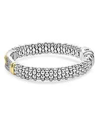 18K Yellow Gold & Sterling Silver Caviar Lux Diamond Interlocking Loop Bead Clip Bracelet - Exclusive