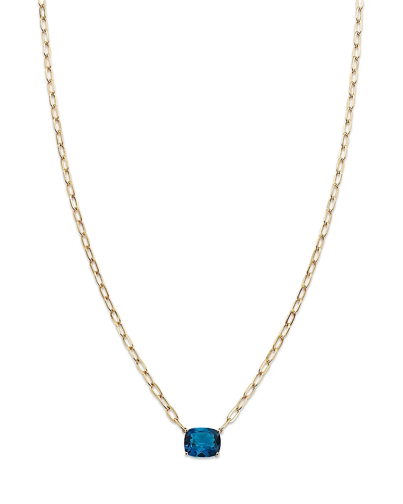 Bloomingdale's Fine Collection London Blue Topaz Solitaire Pendant Necklace